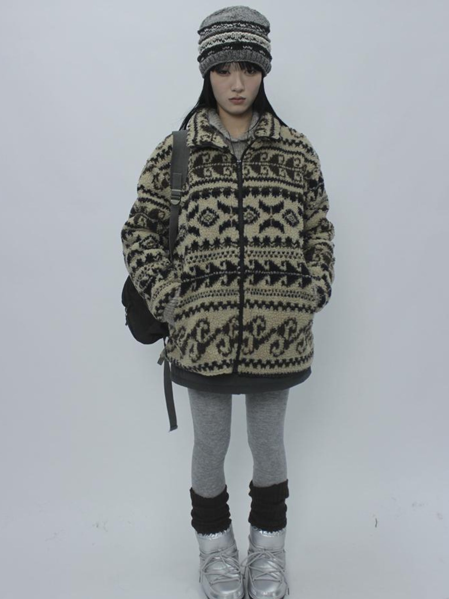 Updateang project Vintage Tribal Cashew Print Lambswool Jacket