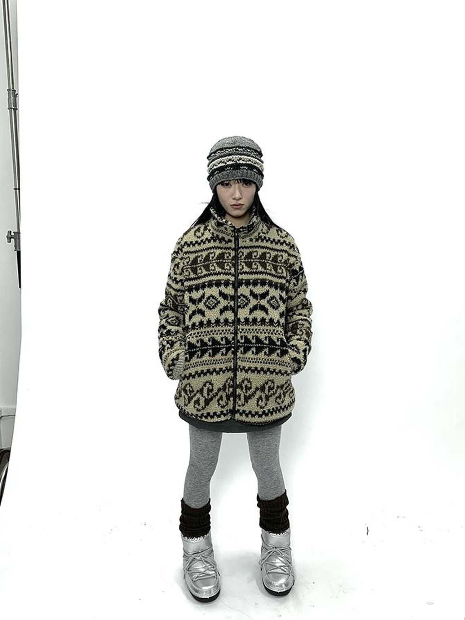 Updateang project Vintage Tribal Cashew Print Lambswool Jacket