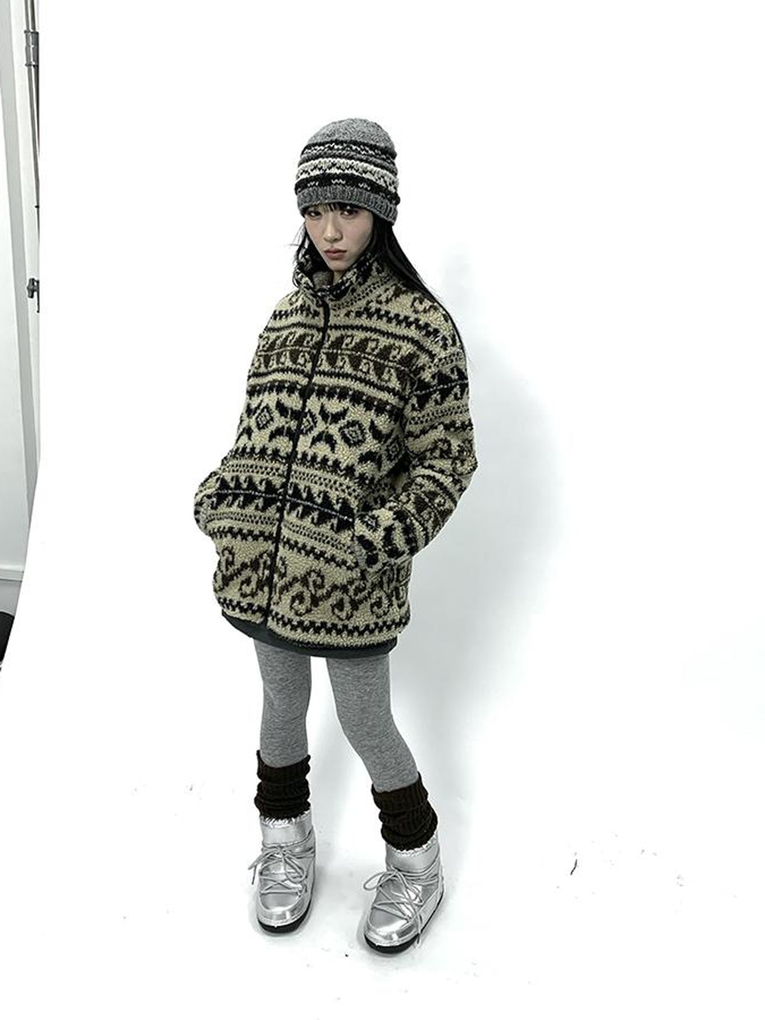 Updateang project Vintage Tribal Cashew Print Lambswool Jacket
