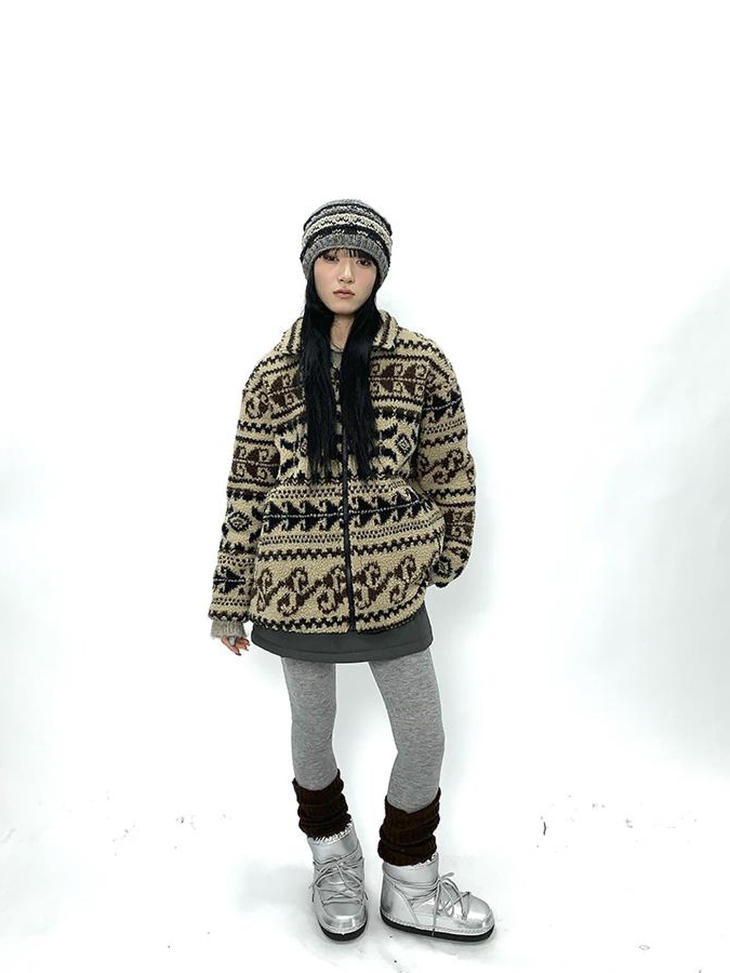 Updateang project Vintage Tribal Cashew Print Lambswool Jacket