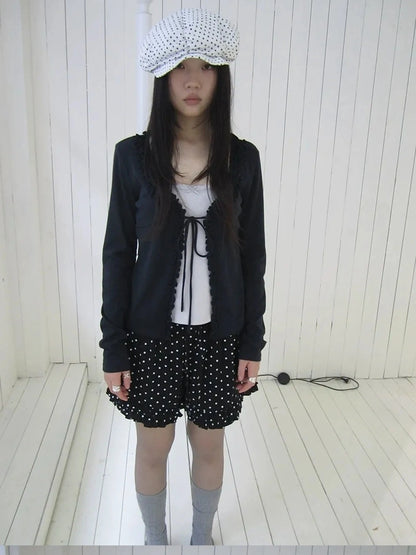 ang project Vintage Two Tone Bow Tie Peplum Blouse T-shirt