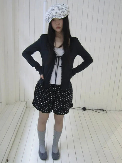 ang project Vintage Two Tone Bow Tie Peplum Blouse T-shirt