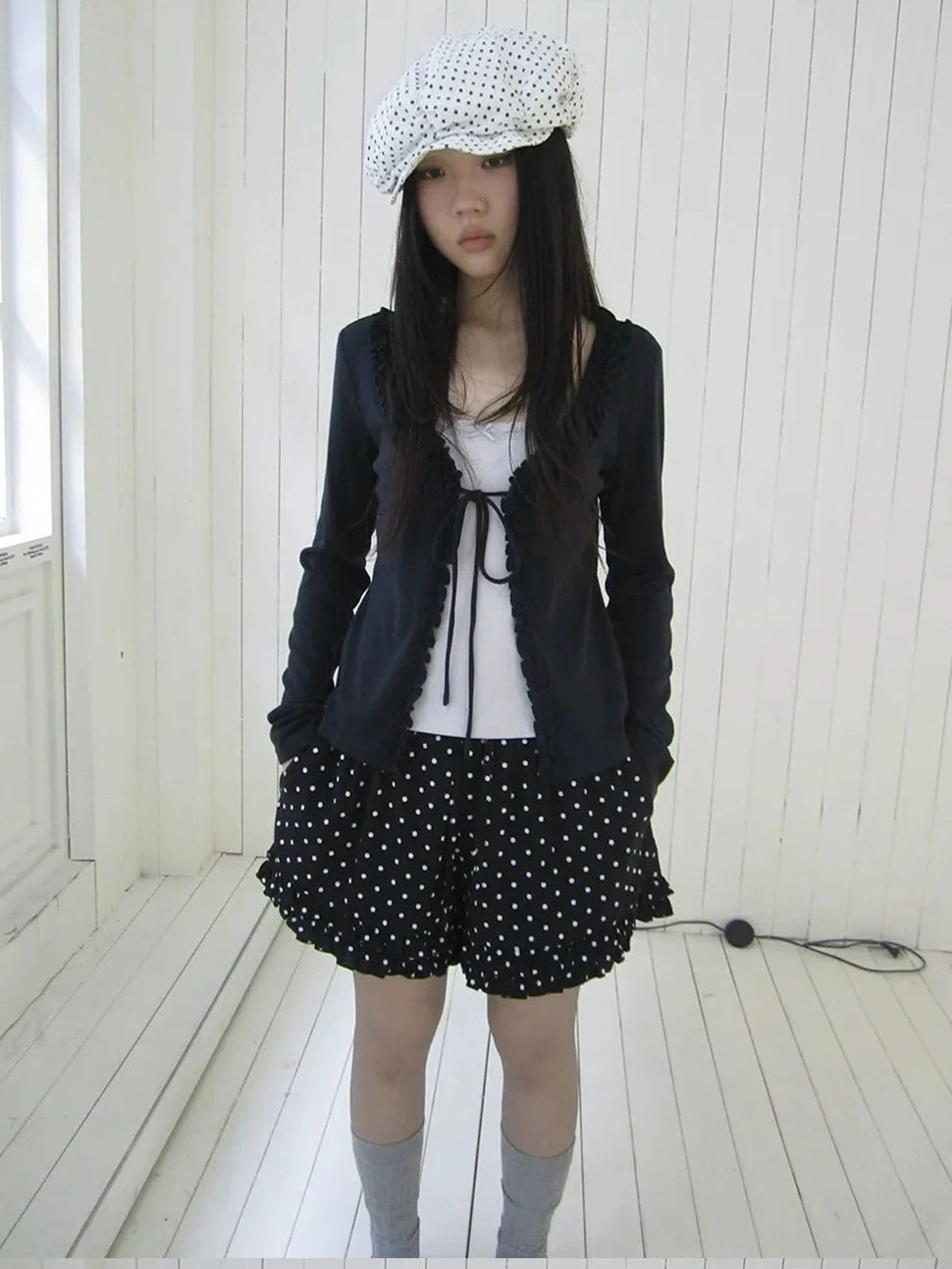 ang project Vintage Two Tone Bow Tie Peplum Blouse T-shirt