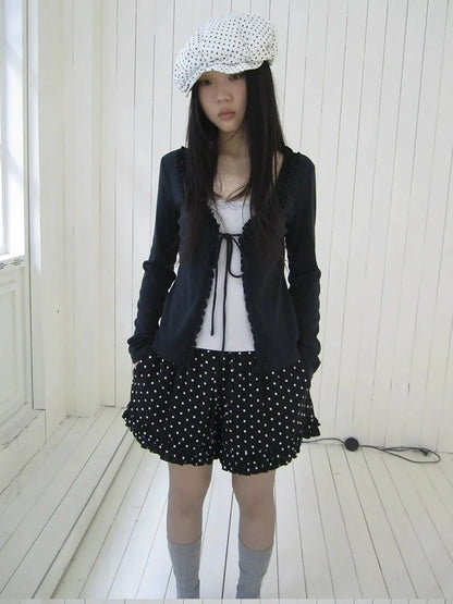 ang project Vintage Two Tone Bow Tie Peplum Blouse T-shirt