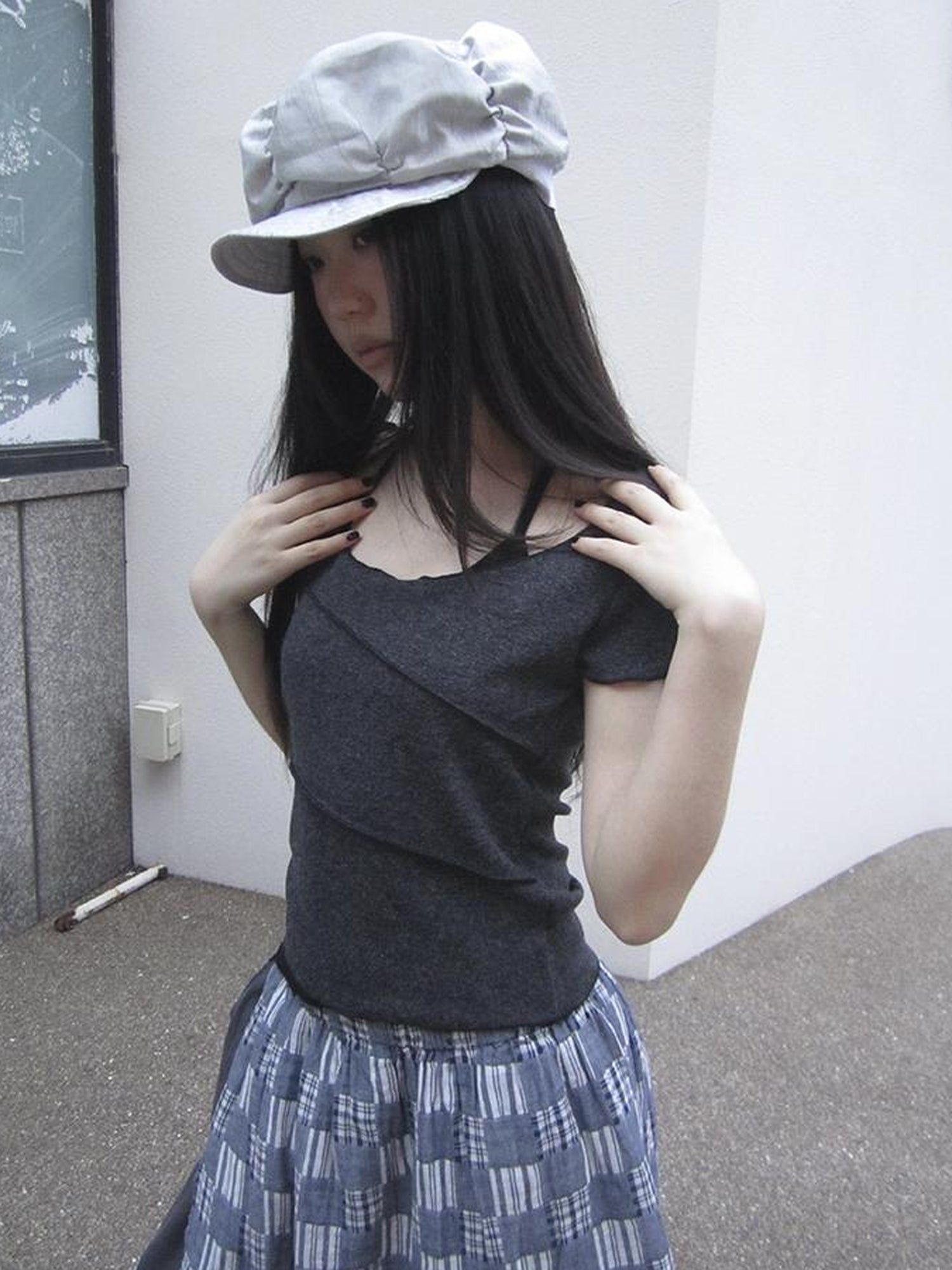 Updateang project Vintage U Neck Layered Contrast Top
