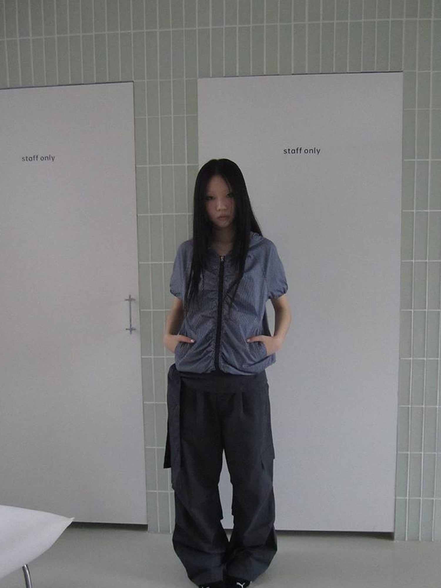 ang project Vintage Waist Tie Pleated High Waist Wide Leg Workwear Pants Set