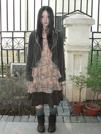 ang project Vintage Washed Distressed Denim Rivet Jacket Jacket