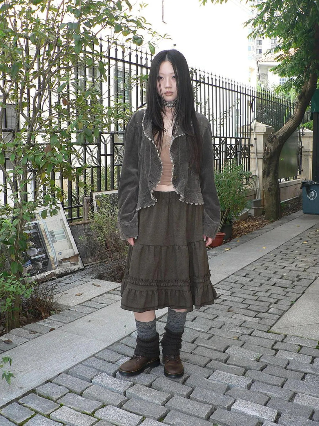 ang project Vintage Washed Distressed Denim Rivet Jacket Jacket