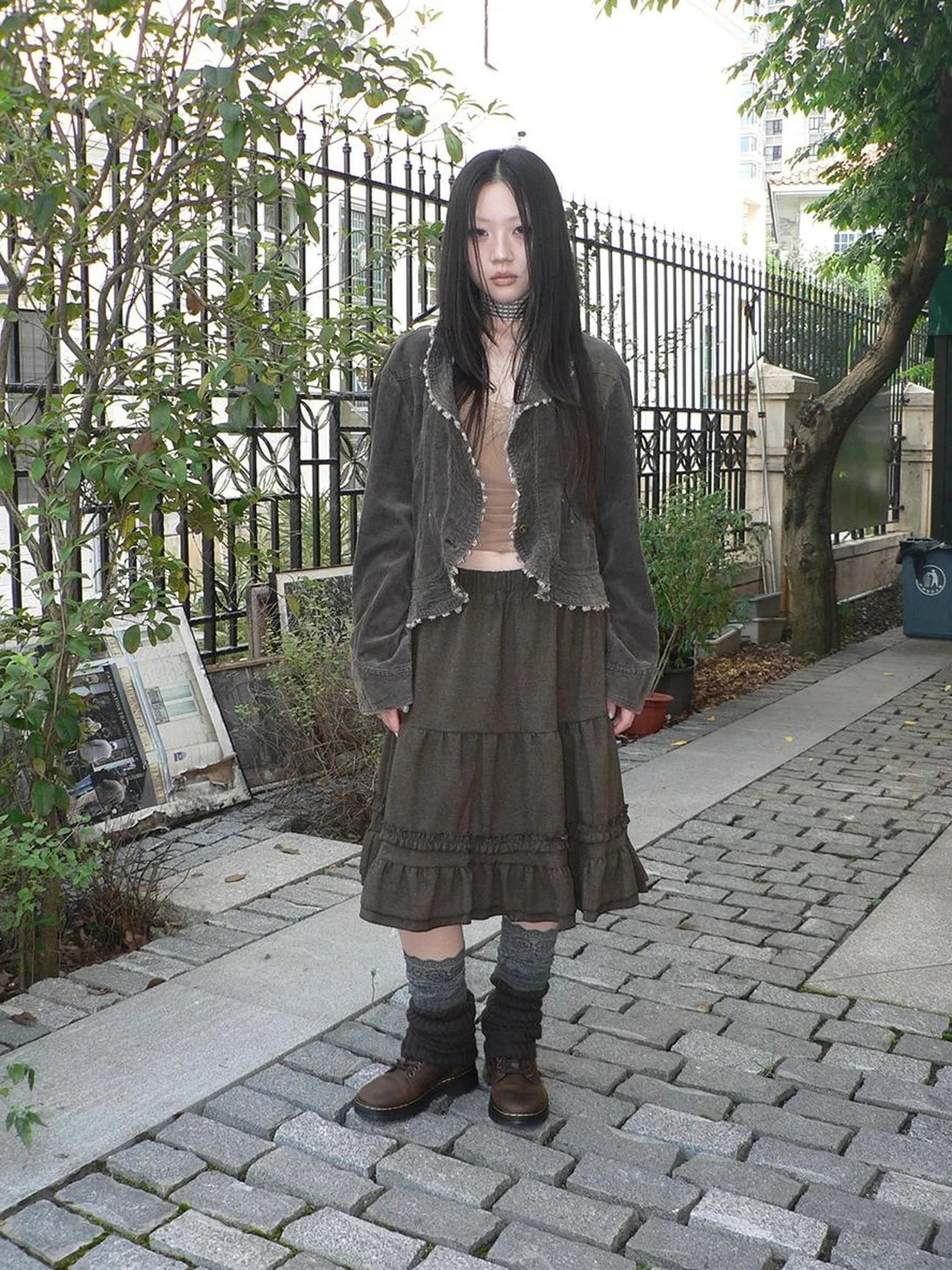 ang project Vintage Washed Distressed Denim Rivet Jacket Jacket