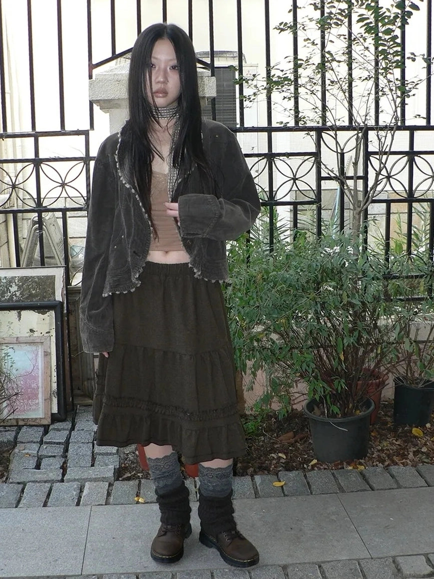 ang project Vintage Washed Distressed Denim Rivet Jacket Jacket