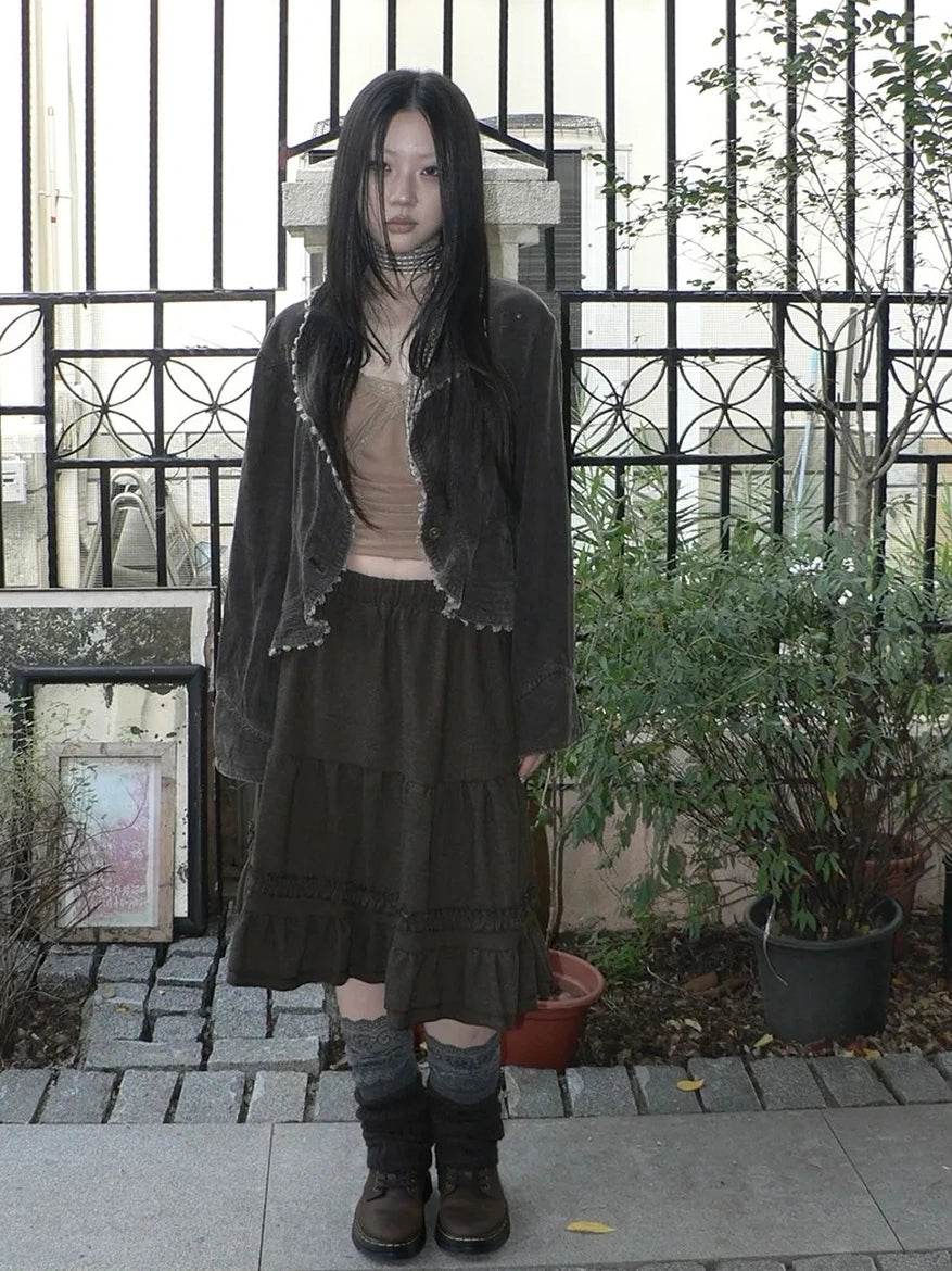 ang project Vintage Washed Distressed Denim Rivet Jacket Jacket