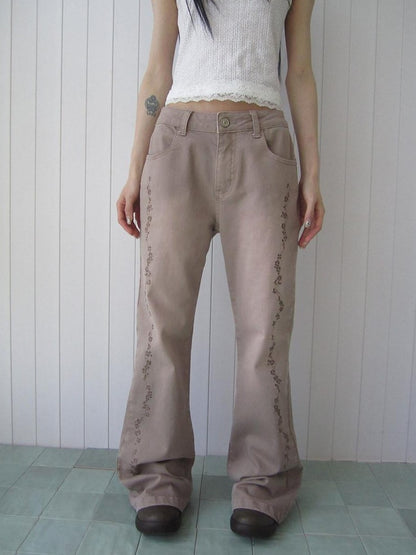 ang project Vintage Washed Embroidered Floral Women&
