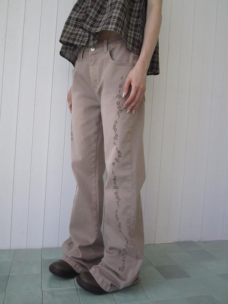 ang project Vintage Washed Embroidered Floral Women&