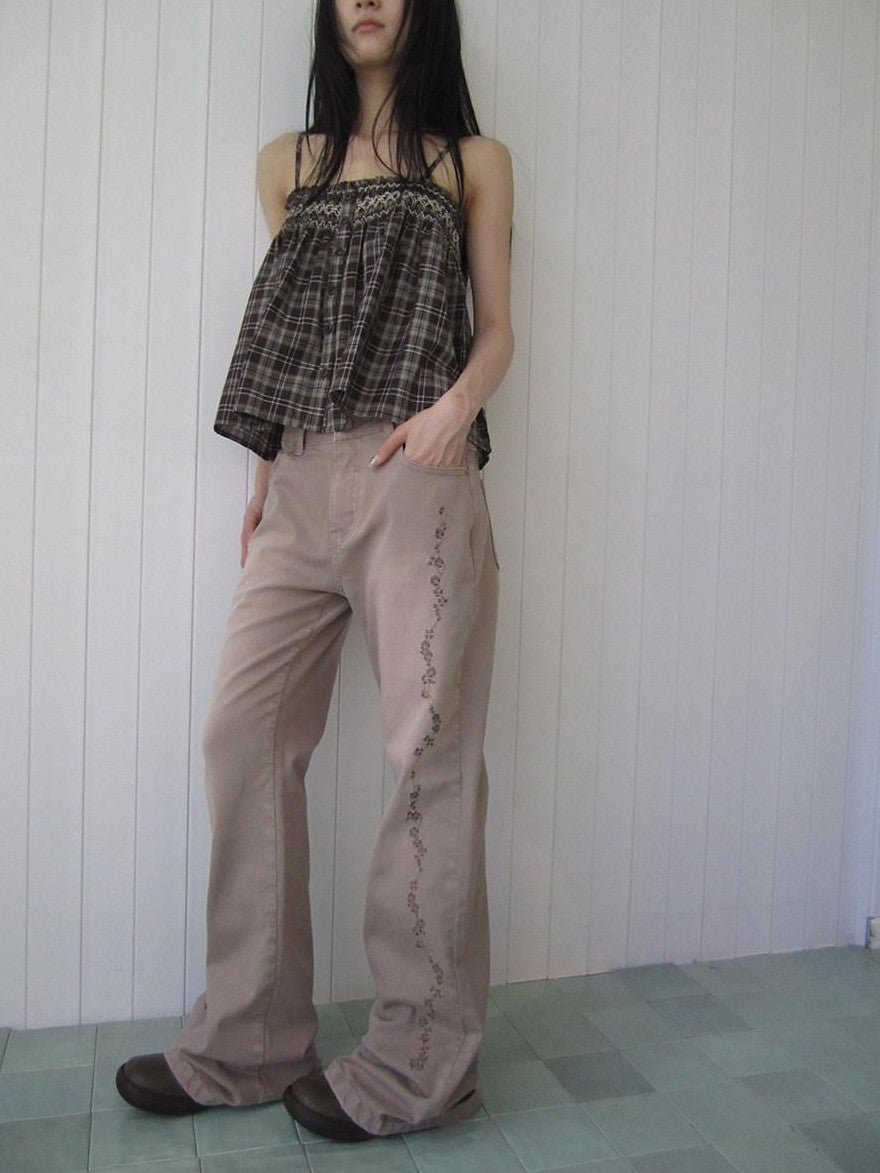 ang project Vintage Washed Embroidered Floral Women&