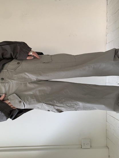 ang project Vintage Washed Mid Low Rise Button Pocket Straight Leg Pants