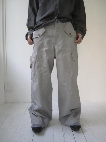 ang project Vintage Washed Mid Low Rise Button Pocket Straight Leg Pants