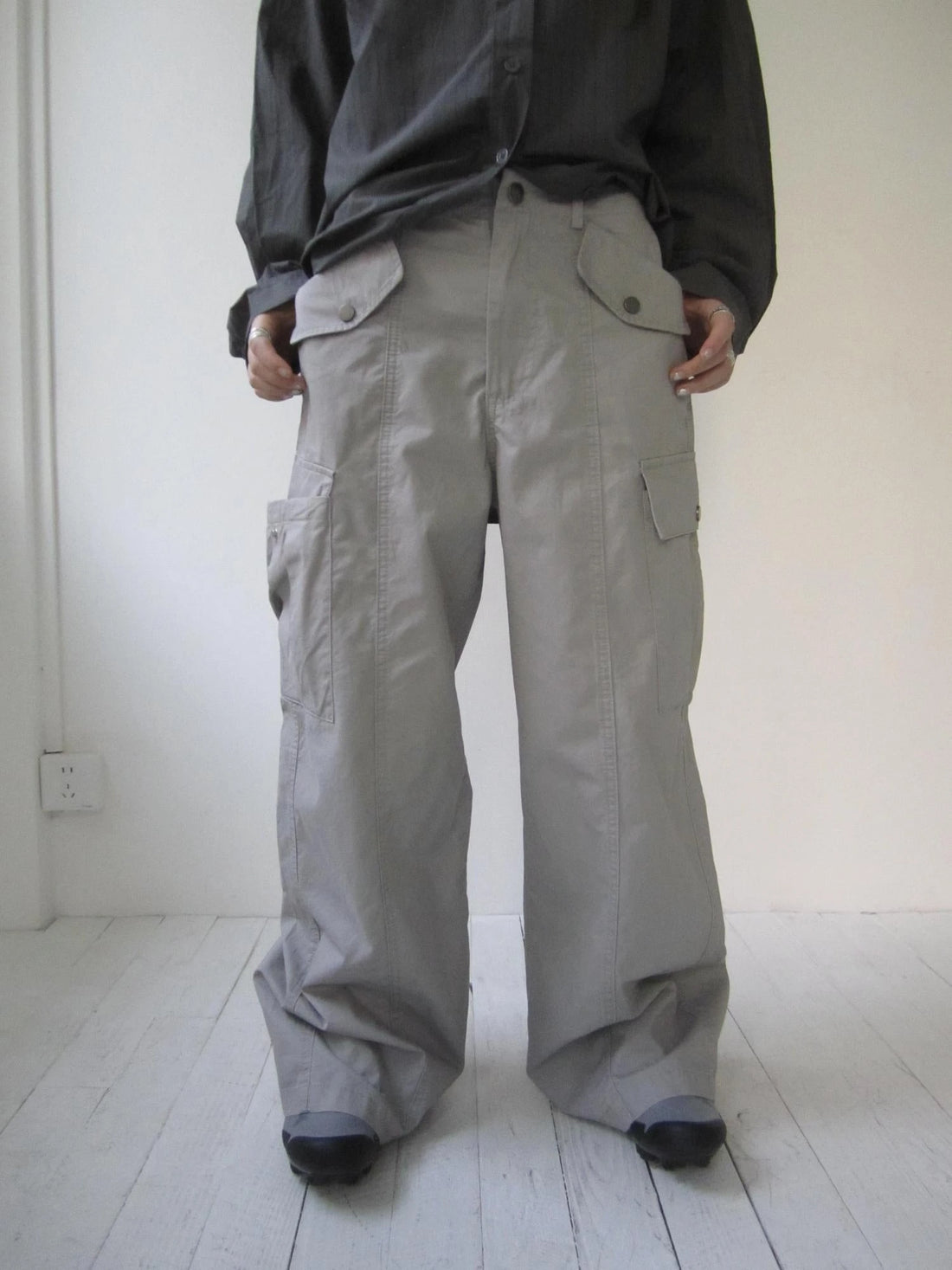 Vintage Washed Mid Low Rise Button Pocket Straight Leg Pants