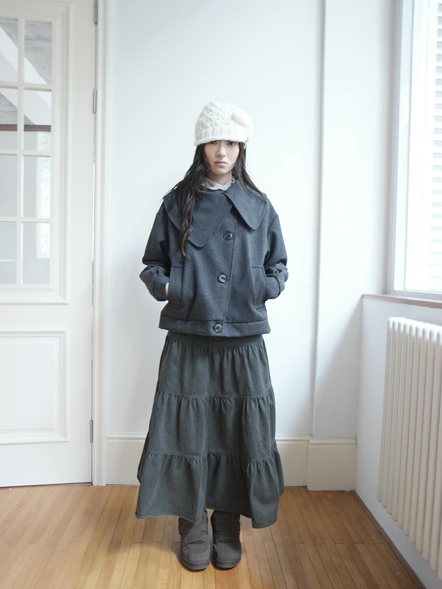 ang project Vintage Washed Pleated High Waist Tiered Women&