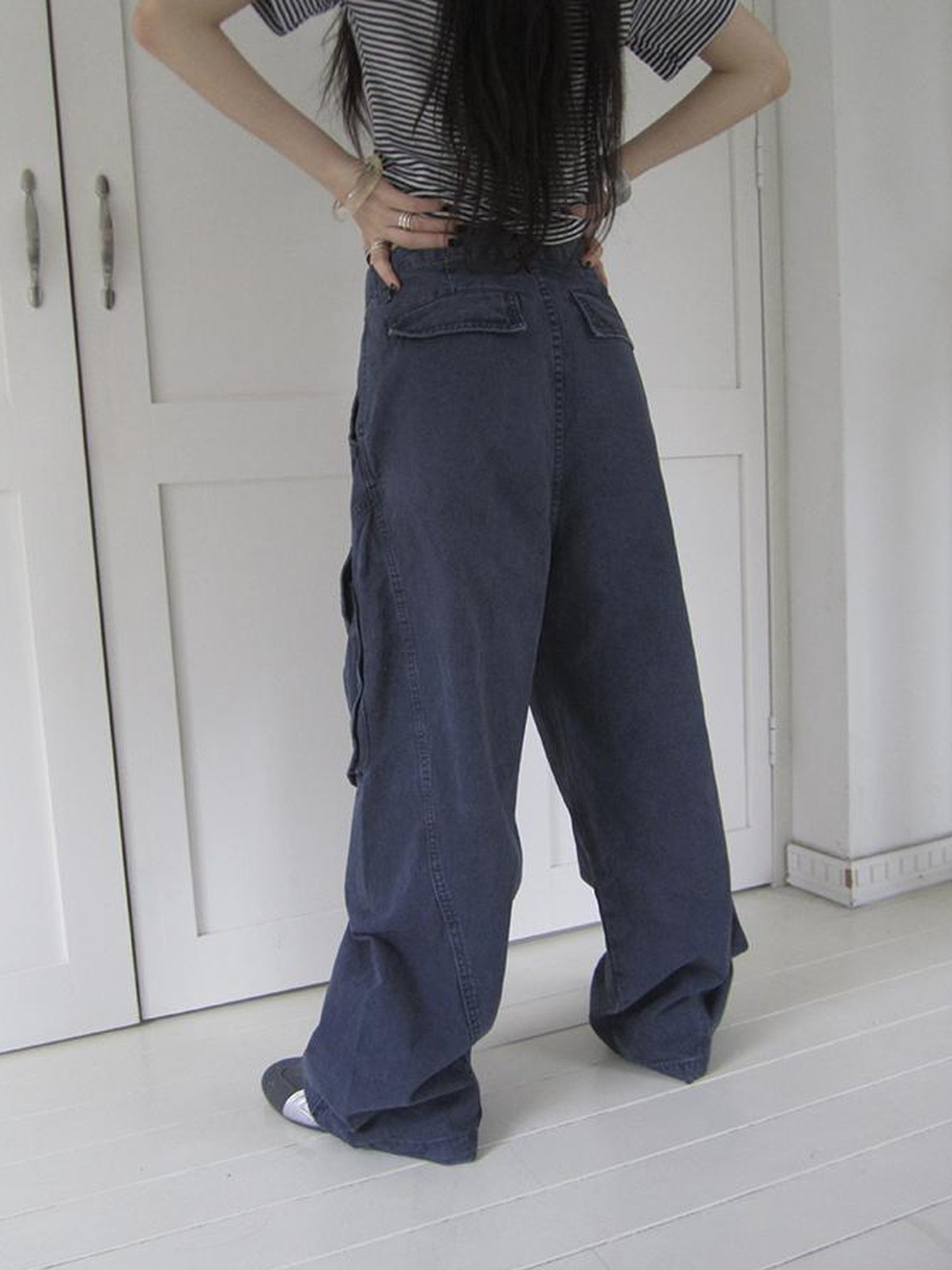 ang project Vintage Washed Pleated Pocket Cargo Pants