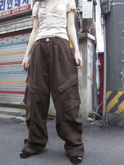 ang project Vintage Washed Pleated Pocket Cargo Pants