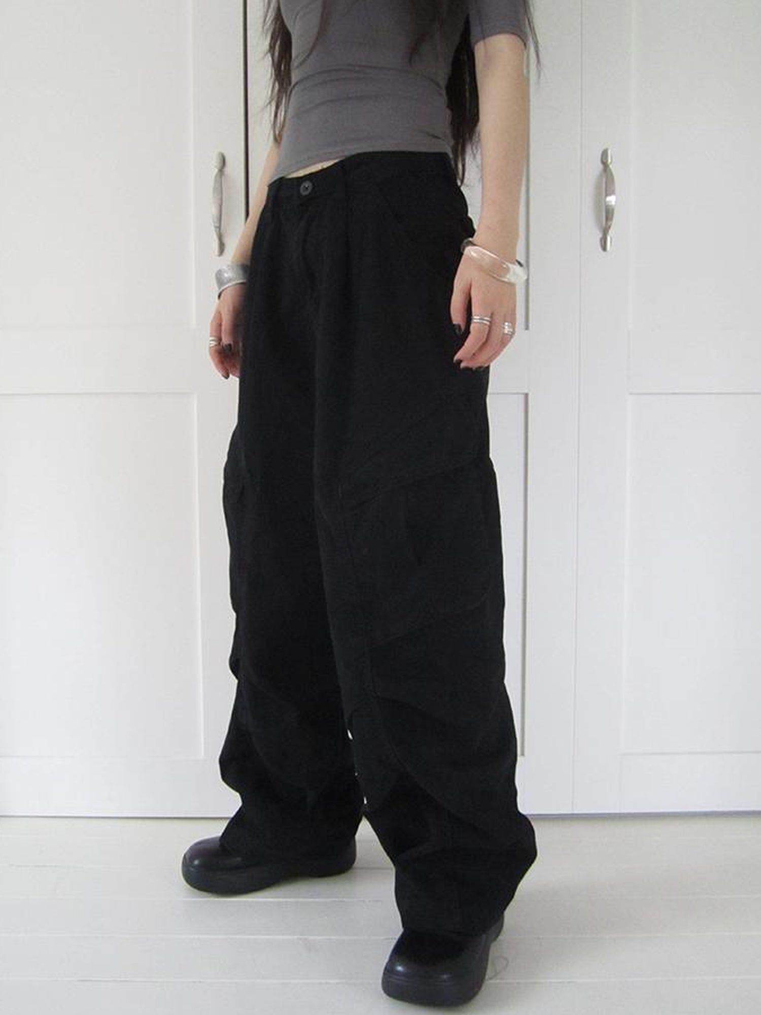 ang project Vintage Washed Pleated Pocket Cargo Pants