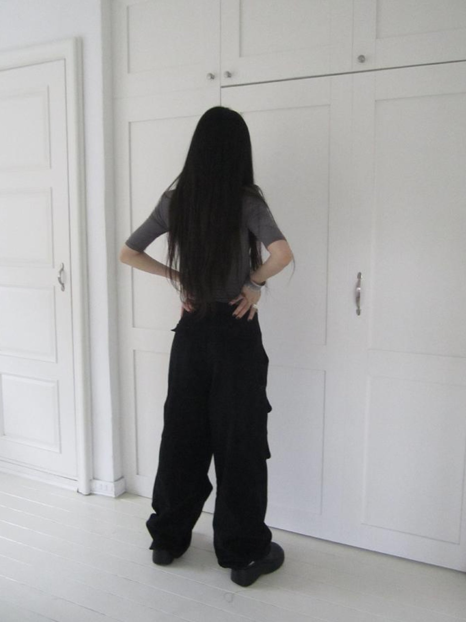 ang project Vintage Washed Pleated Pocket Cargo Pants