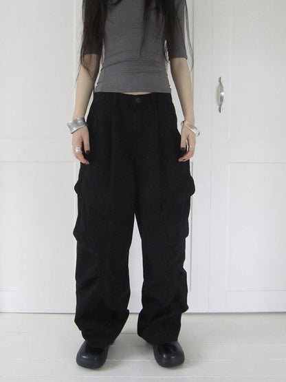 ang project Vintage Washed Pleated Pocket Cargo Pants