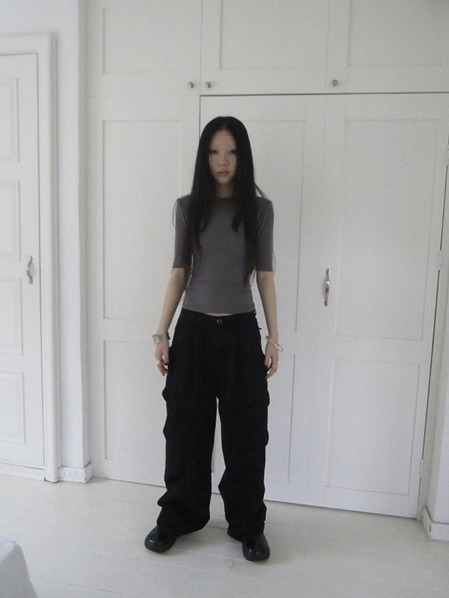 ang project Vintage Washed Pleated Pocket Cargo Pants