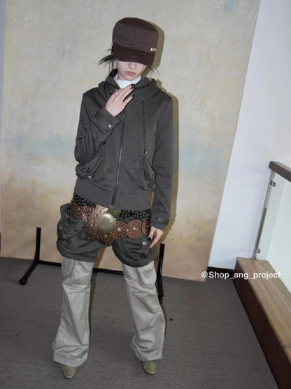 Vintage Y2 K Western Cowboy Metal Buckle Leather Belt