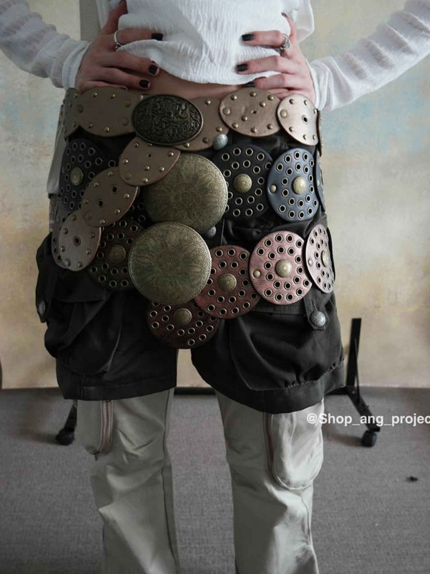 Vintage Y2 K Western Cowboy Metal Buckle Leather Belt