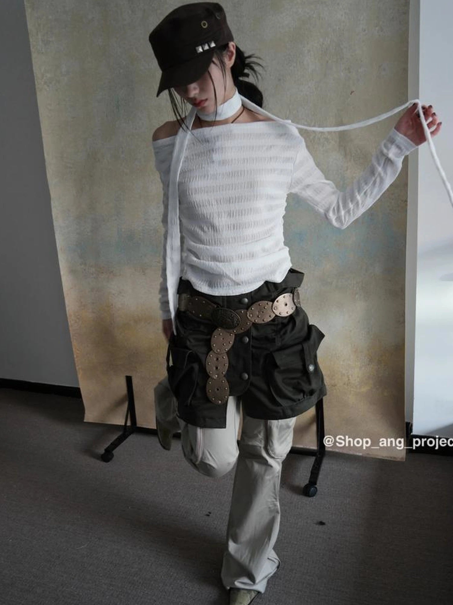 Vintage Y2 K Western Cowboy Metal Buckle Leather Belt