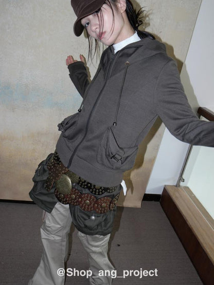 ang project Vintage Y2 K Western Cowboy Metal Buckle Leather Belt