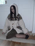 ang project Warm Insulated Hooded Colorblock Oversized Horn Toggle Women Puffer Jacket