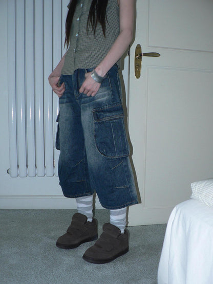 ang project Washed Distressed Pocket Cargo Women&