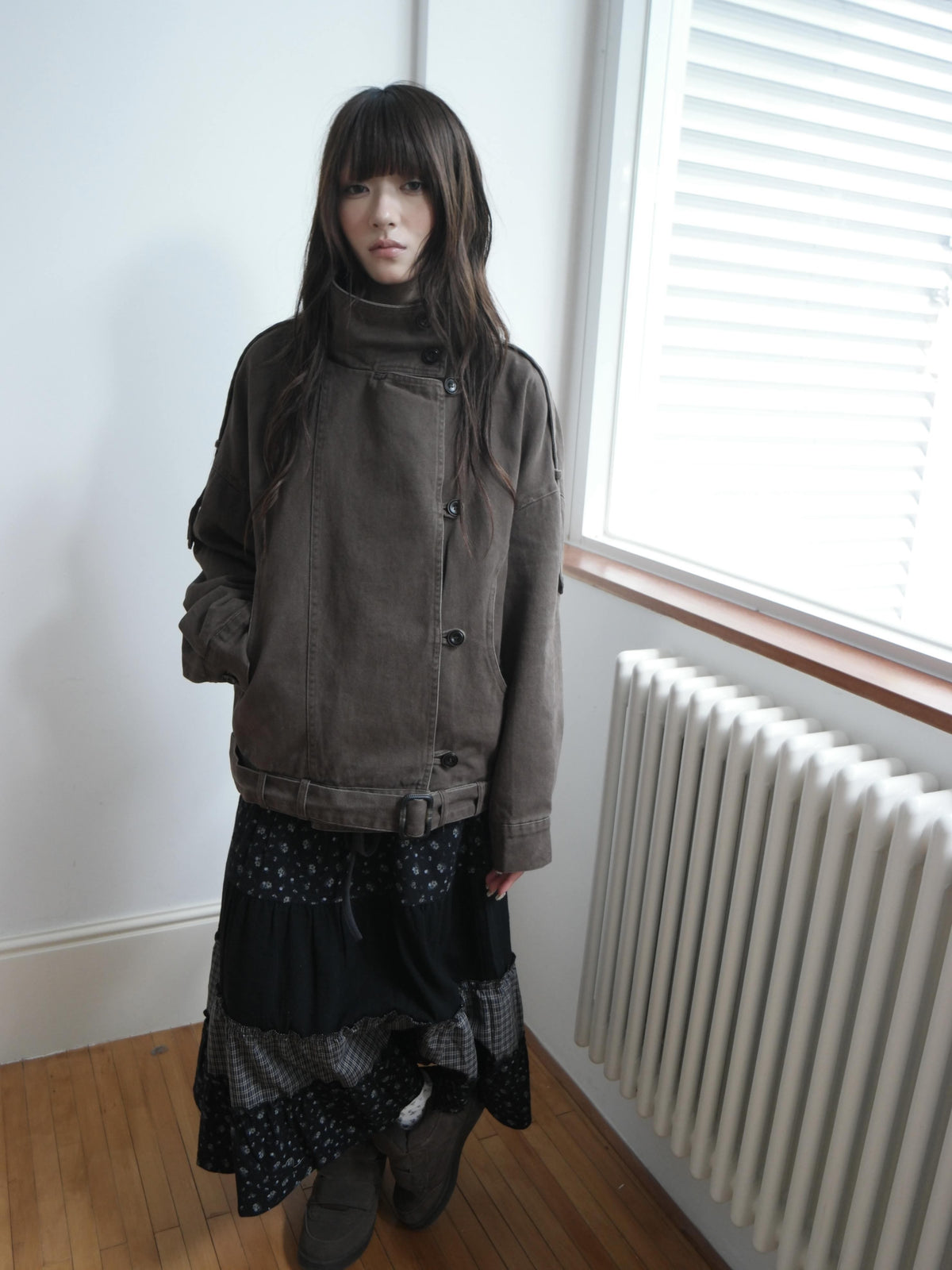 ang_project_Washed_Distressed_Vintage_Button_Up_Stand_Collar_Women&
