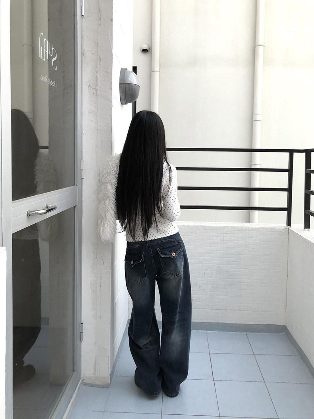 ang project Washed Vintage Wide Leg Natural Waist Zipper Fly Women Relaxed Fit Jeans