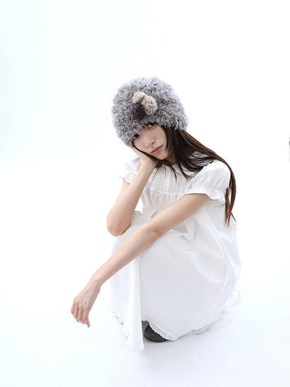 ang project White Pleated Shirt Short Sleeve Women&
