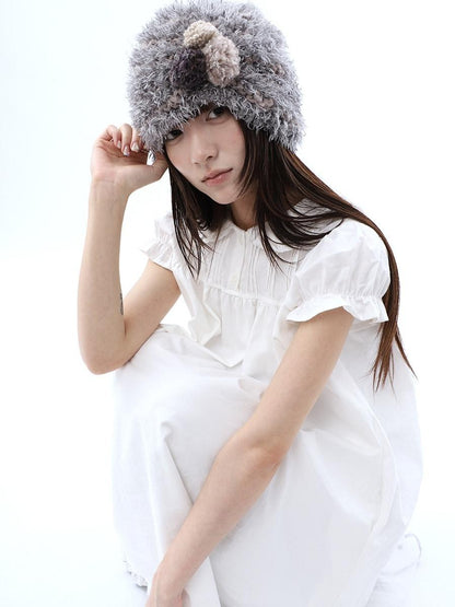 ang project White Pleated Shirt Short Sleeve Women&