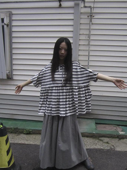 Wide Leg Cropped Pants with Elastic Waist and Pleated Detail