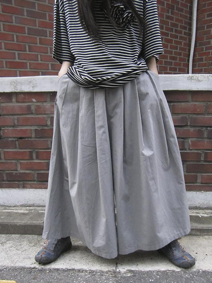 ang project Wide Leg Cropped Pants with Elastic Waist and Pleated Detail