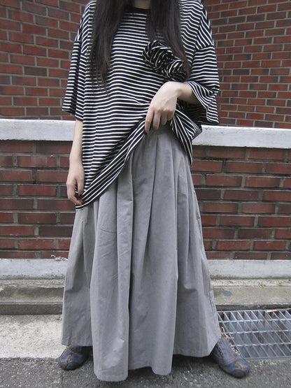 ang project Wide Leg Cropped Pants with Elastic Waist and Pleated Detail