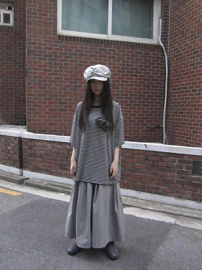 Wide Leg Cropped Pants with Elastic Waist and Pleated Detail