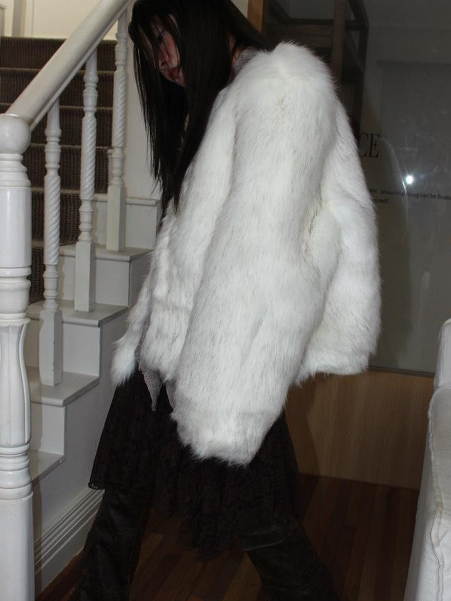 ang project Winter Short Plush Faux Fur Coat