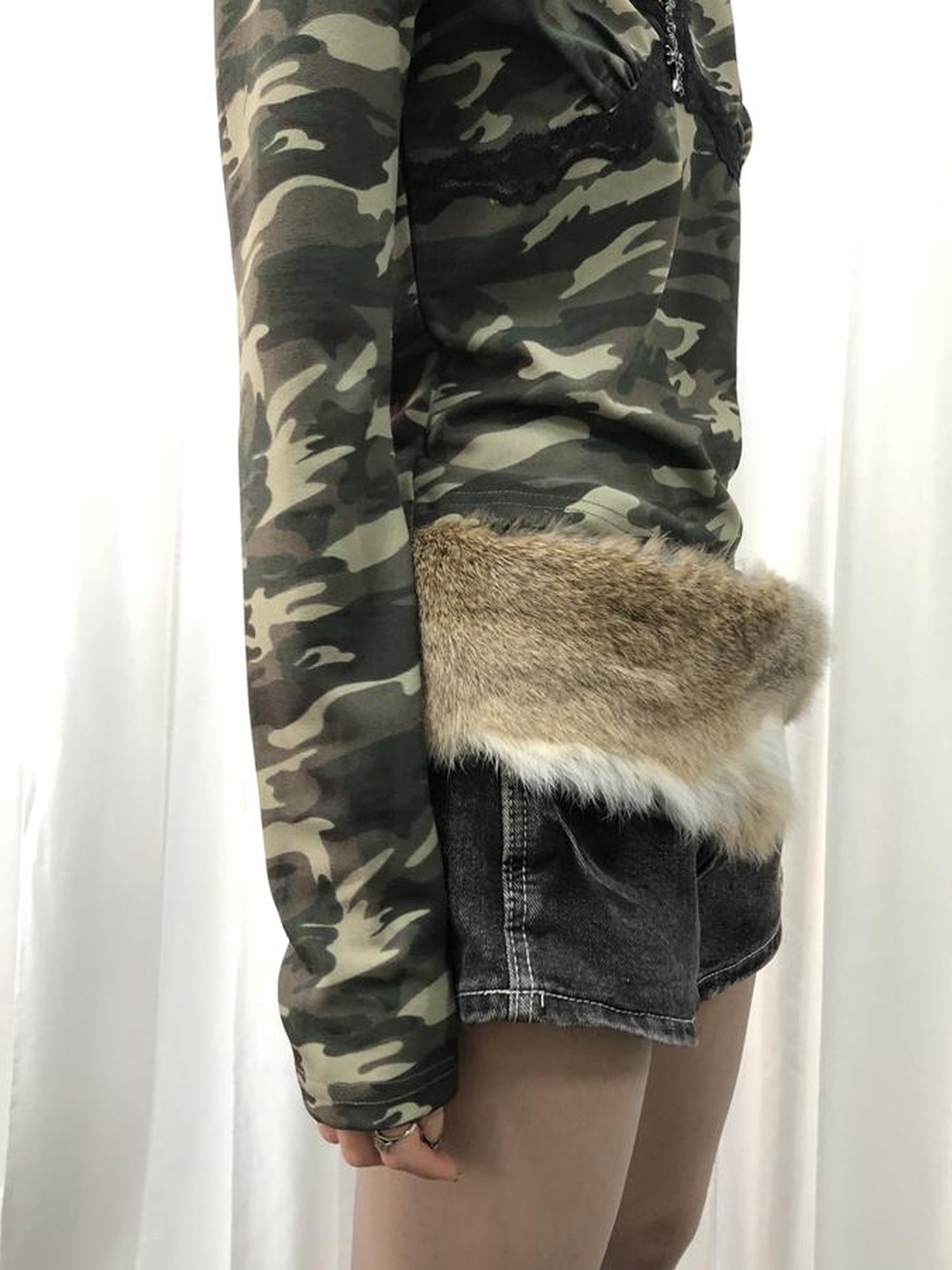 ang project Y2K Shibuya Faux Fur Fluffy Belt