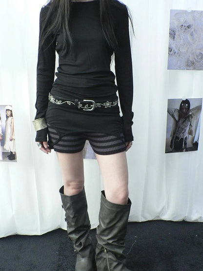 Y2K Studded Metal Buckle Vintage Punk Belt