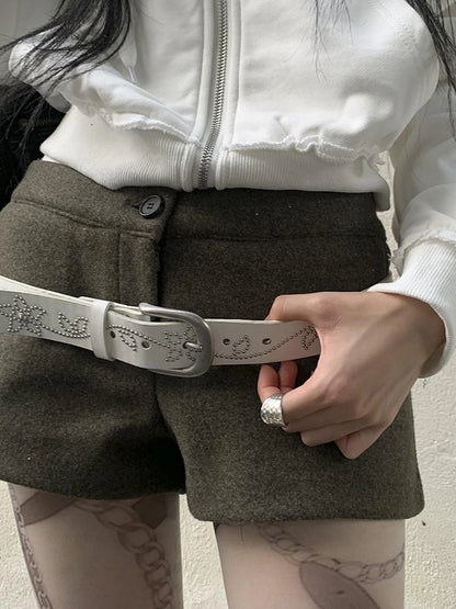 Y2K Studded Metal Buckle Vintage Punk Belt