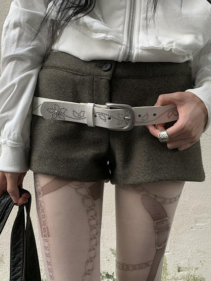ang project Y2K Studded Metal Buckle Vintage Punk Belt
