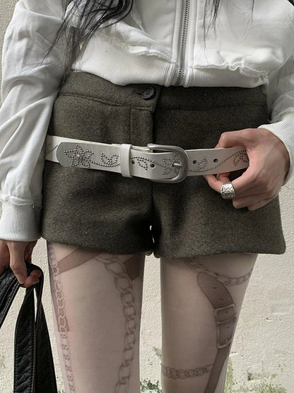 Y2K Studded Metal Buckle Vintage Punk Belt