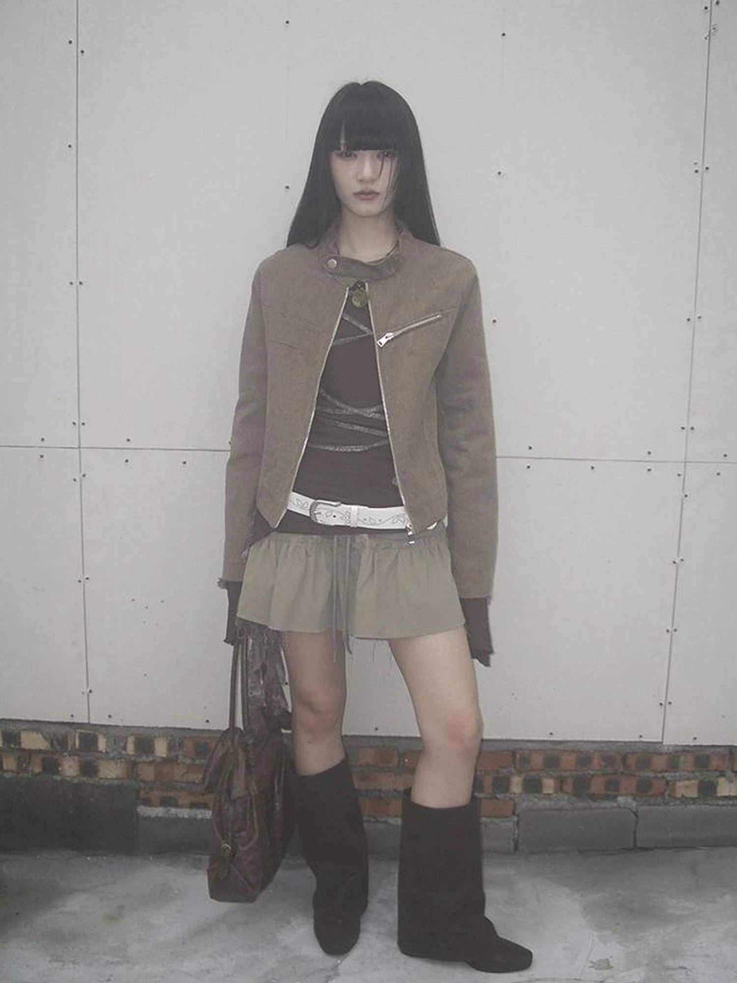 Y2K Studded Metal Buckle Vintage Punk Belt