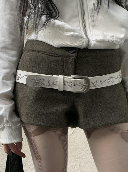 ang project Y2K Studded Metal Buckle Vintage Punk Belt